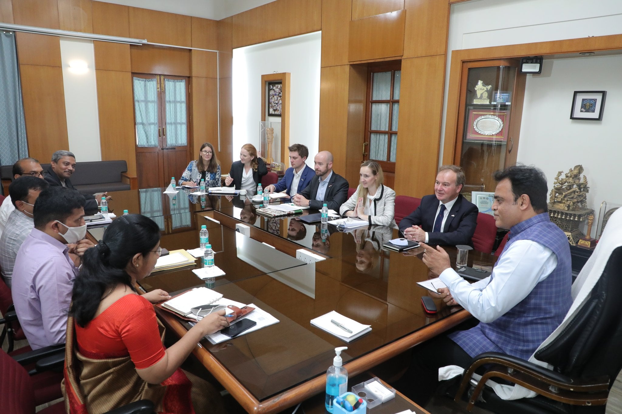 8. Delighted to have met British Deputy High Commissioner #JeremyPilmoreBedford, #KatyBudge, Minister Counsellor and other dignitaries at Bengaluru today. We discussed our engagements in tech, cybersecurity, Bengaluru Tech Summit and people-to-people connects. – (6 Oct)